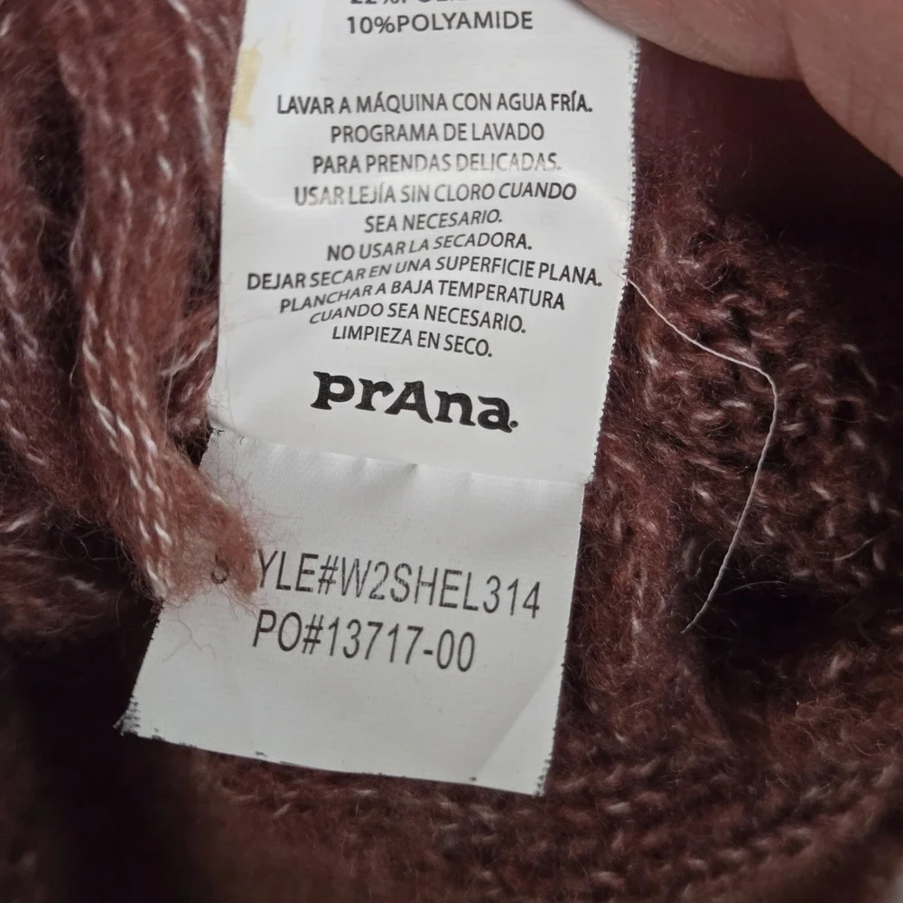Prana Cable Sweater Womens Size Small Wool Blend Knit Fringe Pullover BOHO‎